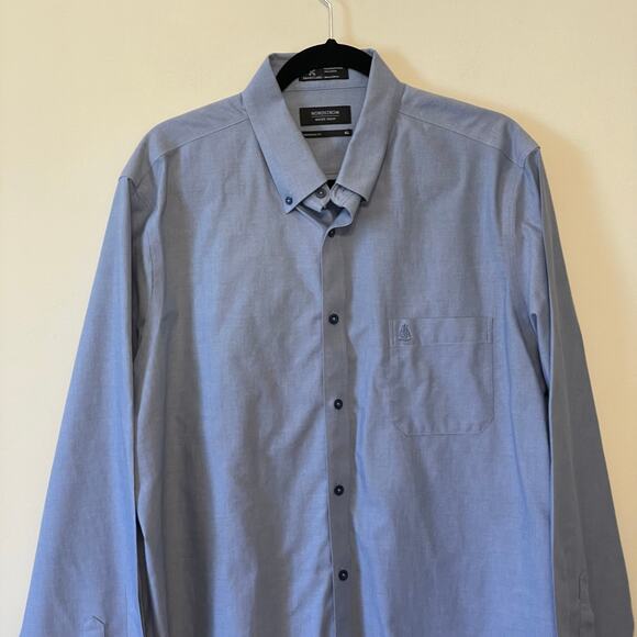 Nordstrom XL light blue long sleeve button up shirt regular fit cotton business - Picture 2 of 8
